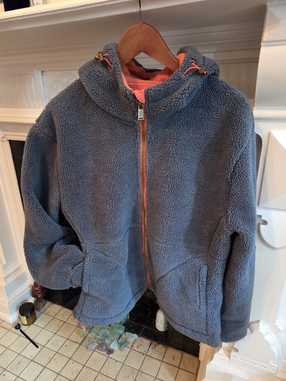Pendleton Palisade hooded sherpa fleece Teddy jacket - Medium Women's Slate Blue